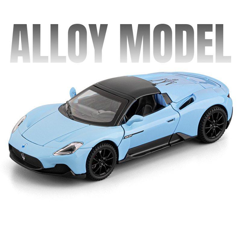 1/32 Maseratis MC20 Cabrio Coupe Alloy Sports Car Model Diecast Metal Track Racing Vehicles Car Model Sound and Light Kids Gifts