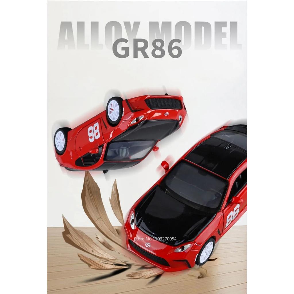 1/32 Toyota GR86 Alloy Sports Car Diecast Model Kids X-MAS Gift Toy Sound Light