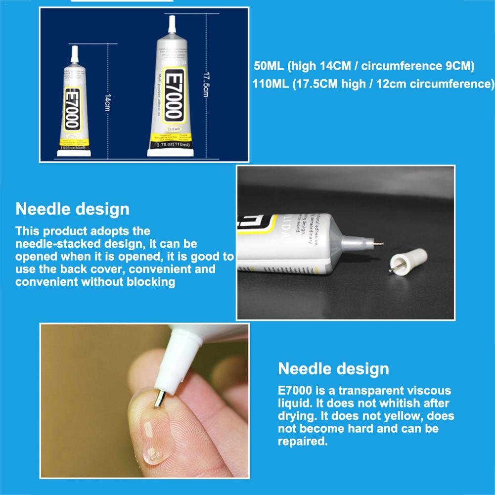 E7000 Liquid Glue 50ml/110ml More Powerful Resin Adhesive Strength Adhesive Clear Multipurpose Super Sealant Handset DIY Touch