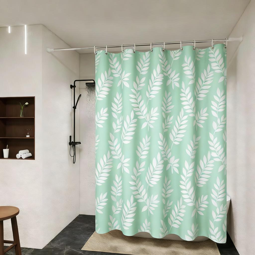 Modern Black Abstract Interwoven Line Art Waterproof Shower Curtain