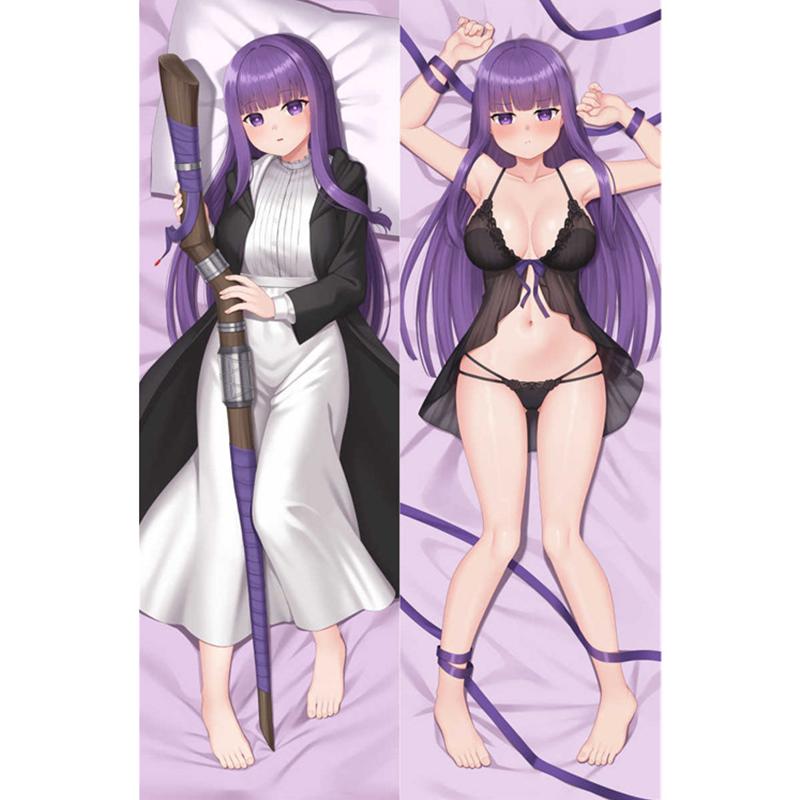 Hot Anime Frieren At the Funeral Frieren Aura Fern Hugging Body Pillow Case DIY Cushion Peach Skin/2way Tricot Pillow Cover