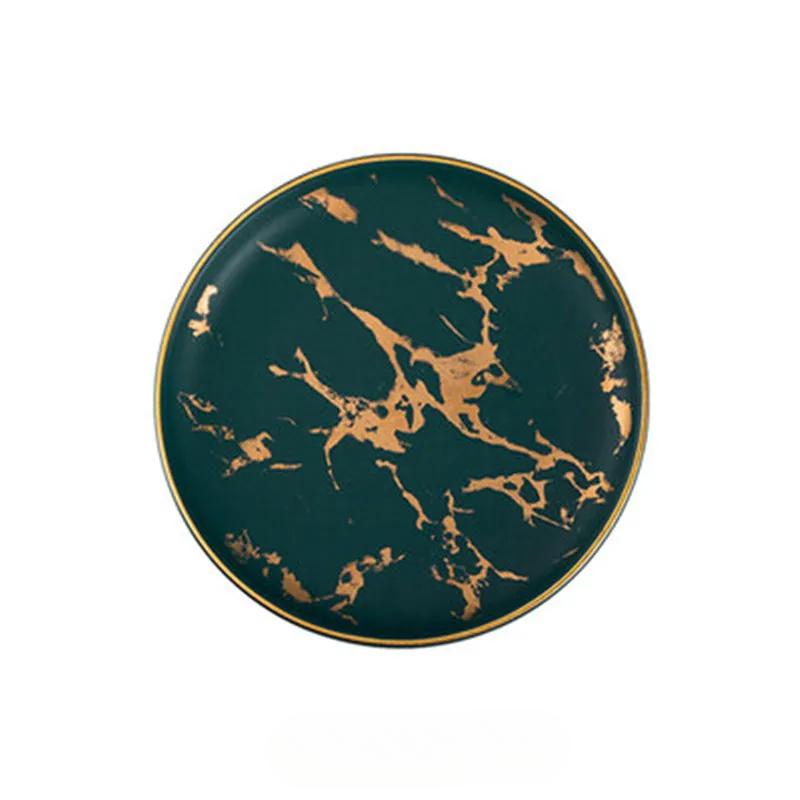

Скандинавская салатная тарелка с золотой инкрустацией, обеденная тарелка, мраморный узор, тарелки для стейка, домашняя керамическая посуда для еды, поднос, дропшиппинг