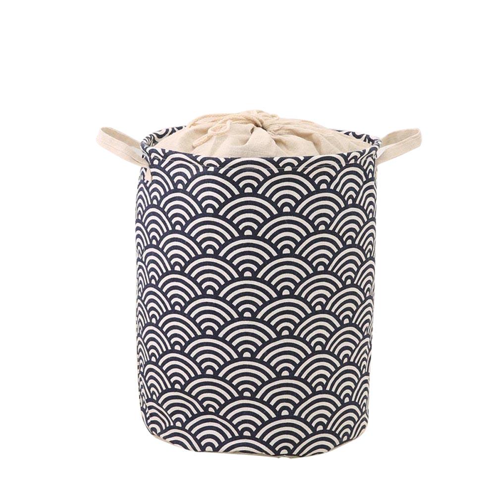 Foldable Laundry Basket,Household Plaid Fabric Cotton Linen Dirty Clothes Basket With Handle,Clothing Washing Organizer