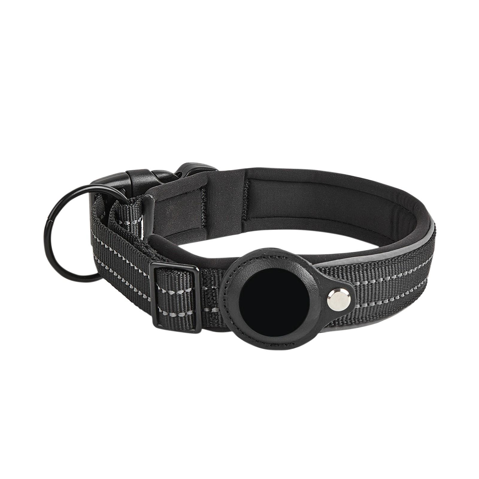 Reflective Dog Positioning Collar GPS Medium And Large Dog Non-strangle Neck Ring Pet Tracking -lost Collar Traction Rope L чёрный