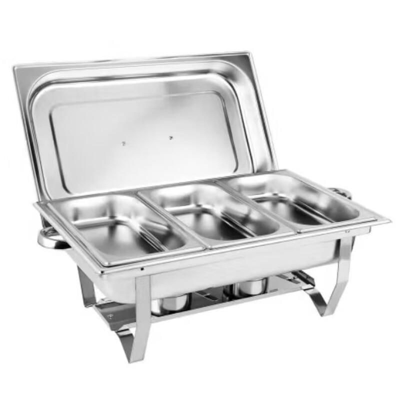 Stainless Steel Buffet Food Warmer with Three Grids