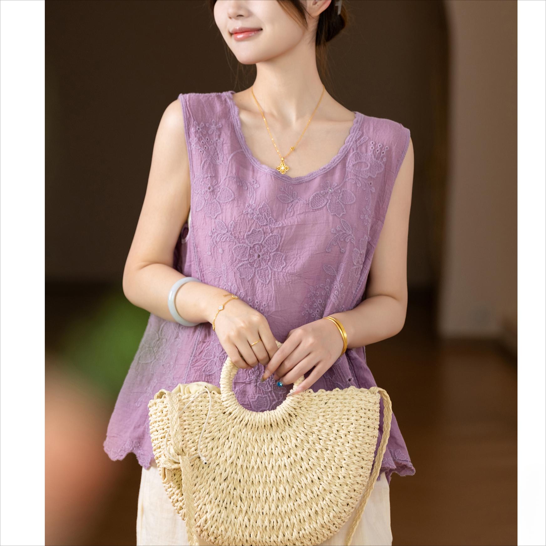 

DIMANAF 2025 Новая летняя майка-футболка женская базовая без рукавов белая майка свободная футболка One Size