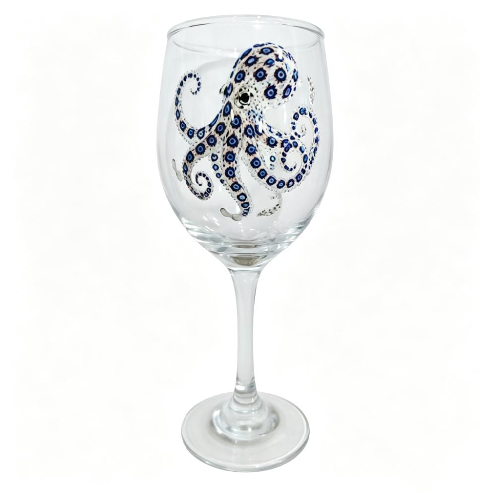 Octopus Ocean Animal Wine Glass Tortoise Dolphin Glass Goblet 2D Printed Shark Whale Marine Animal Tall Glass Home Decor
