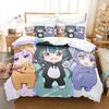 New Kawaii Anime Kuma Kuma Kuma Bear Bedding Set Print With Pillowcase Bed Duvet Cover Soft Single Double Queen Super King Size
