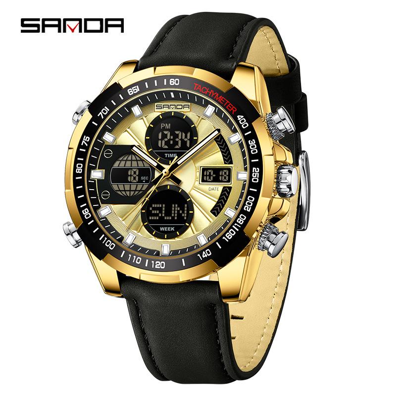 Sanda Men s Fashionable Waterproof Multifunctional Quartz Watch