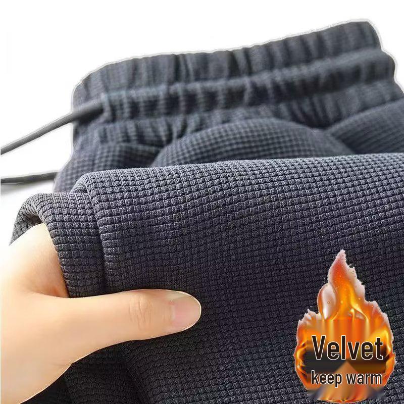 

Мужские повседневные брюки-джоггеры прямого кроя вафельной вязки: Универсальный, Модный и Удобный для работы и лета XL (110-130 jin)