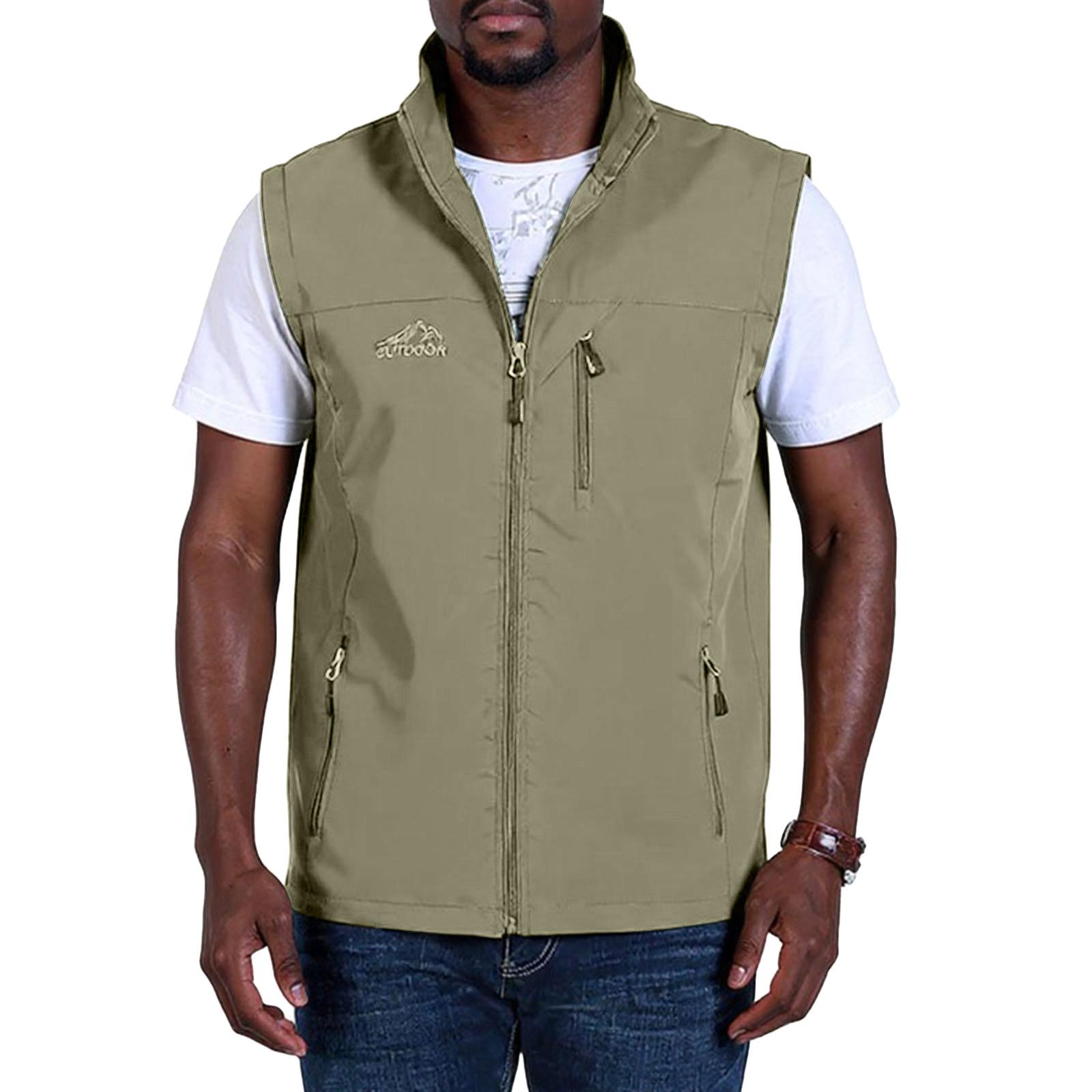 

Men s Outdoor Leisure Photography Fishing Multiple Pockets Big Size Vest XXL хаки