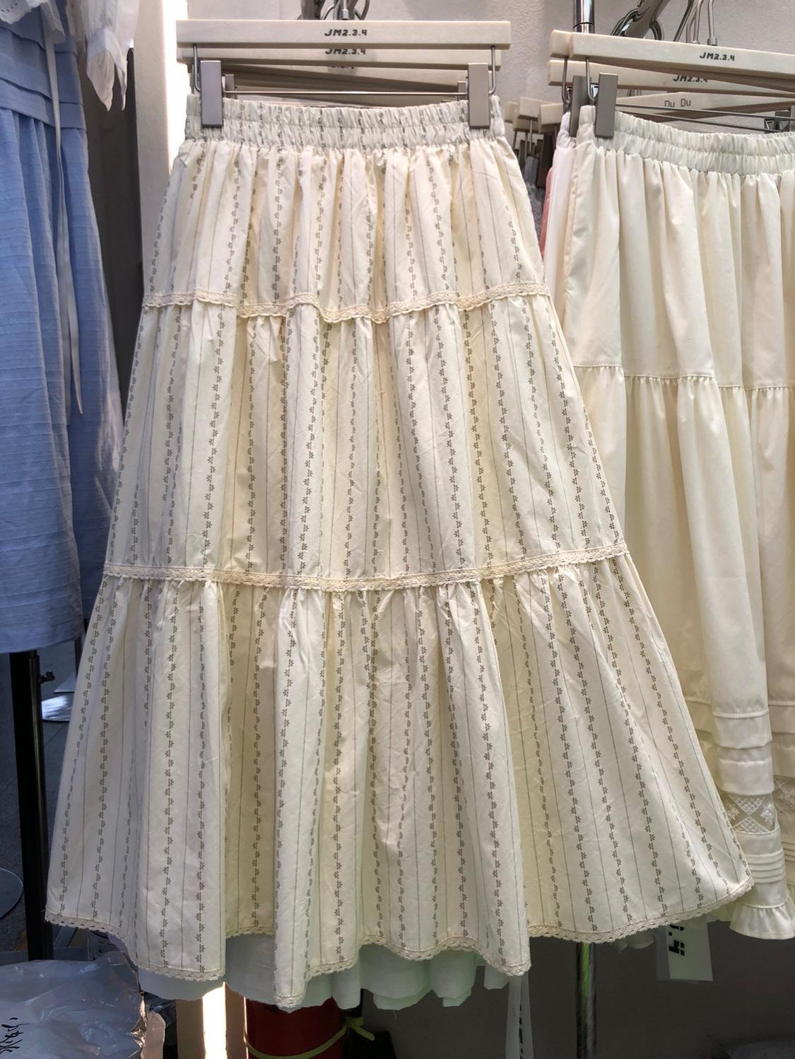 

Весенняя японская и корейская милая кружевная юбка с принтом в стиле иностранного кружева из хлопка и льна, женская тонкая юбка А-образного силуэта, юбка-торт one size fits all