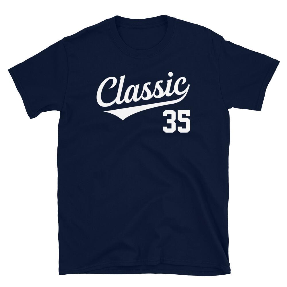 

Baseball Jersey Style Birthday Classic Age 35 Short-Sleeve Unisex T-Shirt 3XL