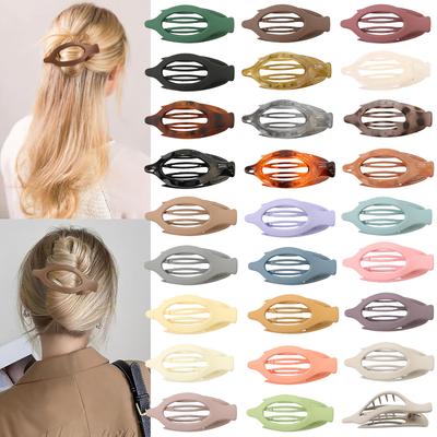 Mattierte ovale Haarnadel Modische große Haarvolumen Entenschnabelspange Hochwertiges Haarschmuck