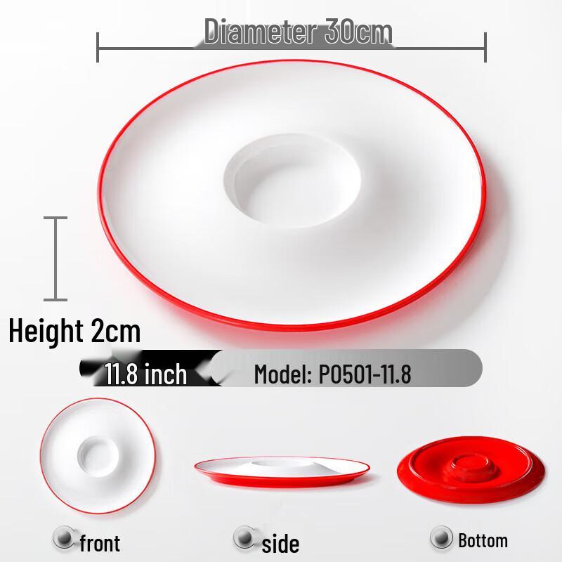 Ru Han Melamine Round Three-Compartment Plate