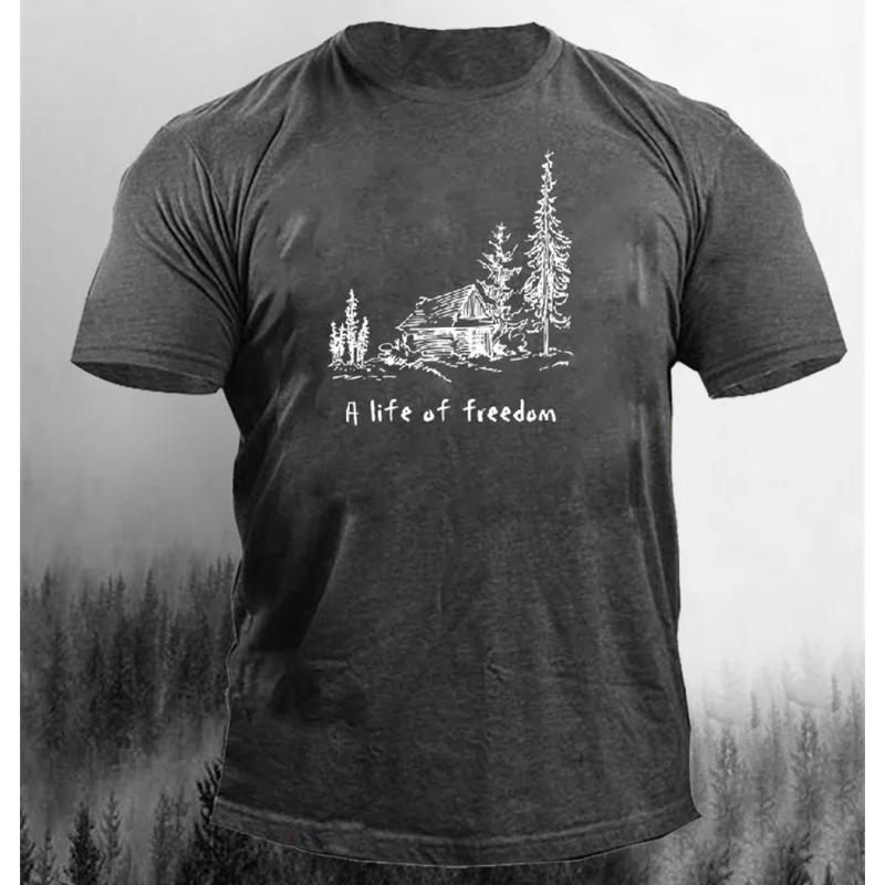 Vintage Tree Pattern 3d Print T-shirts Loose Oversized Fashion Sports Tops Street Casual Men's T-shirts