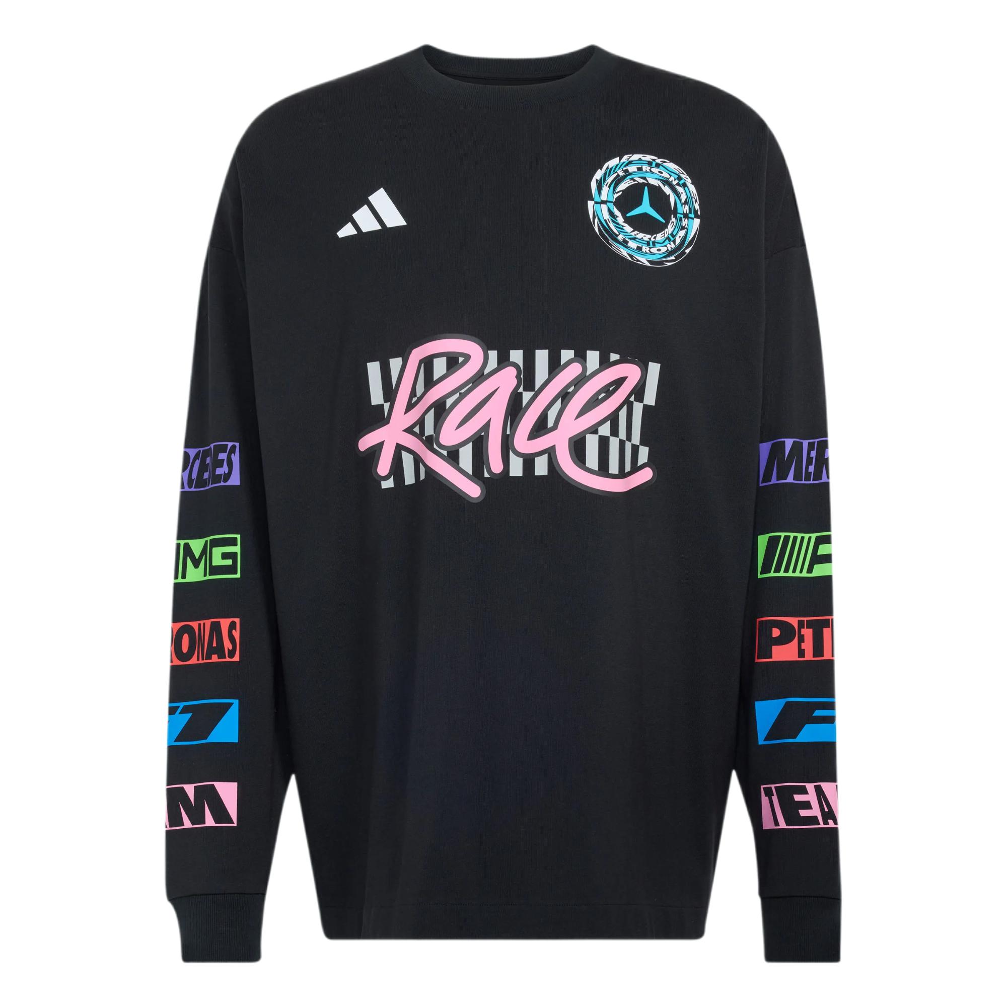 Adidas Mercedes - Amg Racing Элемент Свободный крой Футболка Унисекс Топы KR9698 XS