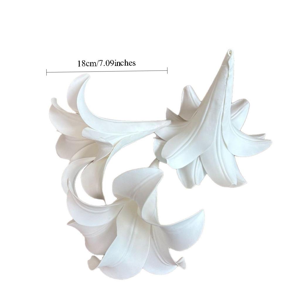 10pcs Artificial White Lily Flower Heads - Lifelike EVA Petal Design DIY Wedding Ceiling Decor, Home & Venue Decoration Accents