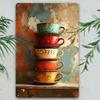 Vintage Metal Tin Sign Coffee Cup Wall Decor for Home Bar Cafe