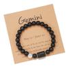Constellation Black Frosted Black Agate Beaded Couple Bracelet