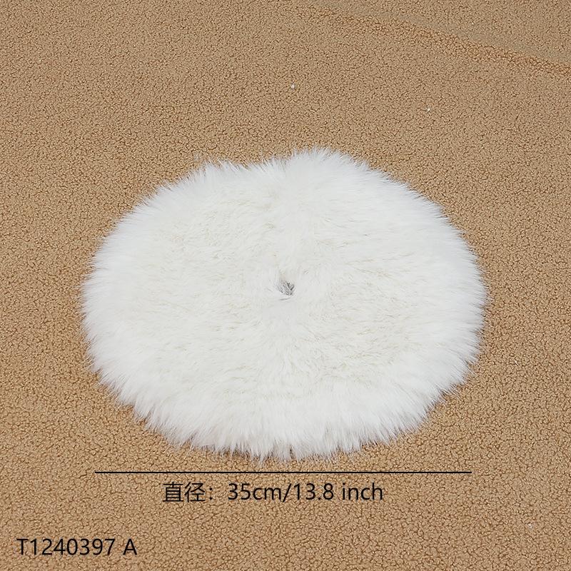 

Cross-border solid color long fluff small size Christmas tree skirt Christmas set props Christmas tree floor mat decorations