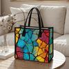 Vibrant Crackle Art Tote Bag Casual Large Capacity Daily Commuter Shopping Handbag