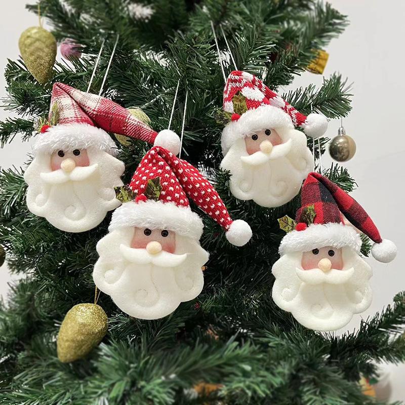 10PCS Santa Claus Hanging Decoration Christmas Tree Decoration Handmade Fabric Knitting Dolls Party Ornaments