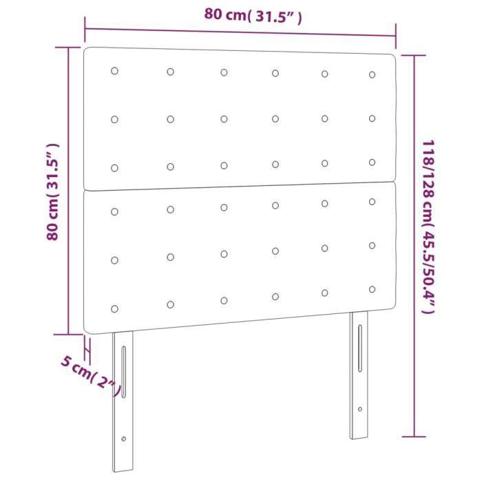 3122893 vidaXL LED Headboard Pink 80x5x118-128 Cm Velvet