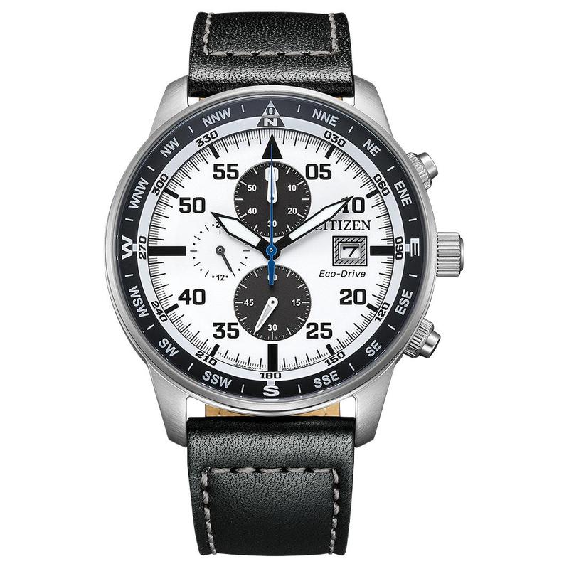

CITIZEN Eco-Drive Series 100 Meters Waterproof Solar Quartz Cowhide Strap 44mm Men s Watch White Dial CA0880-07A білий