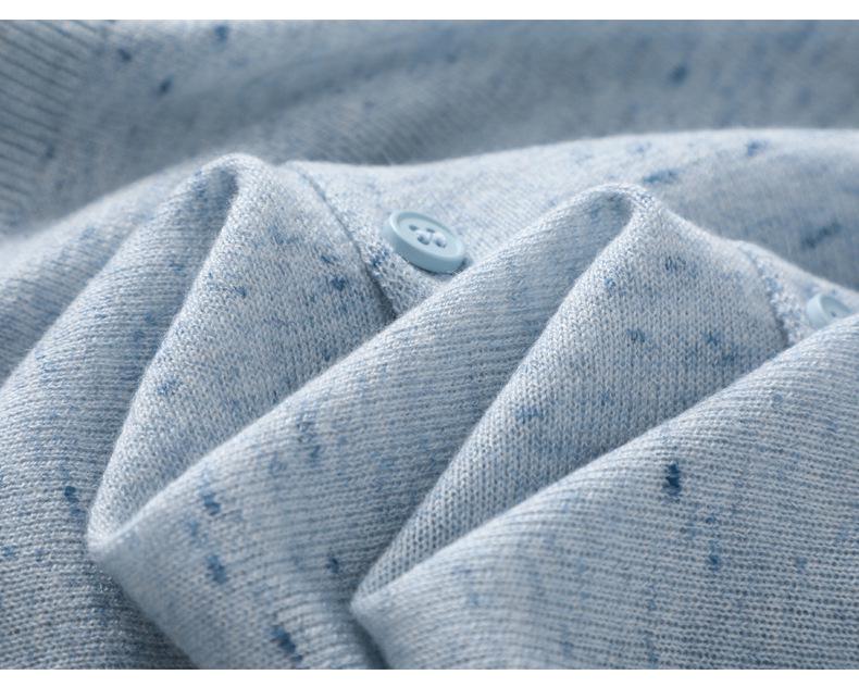 Women's Floral Wool Knit Cardigan - Round Neck, Short Sleeves, 2025 Spring/Summer Collection