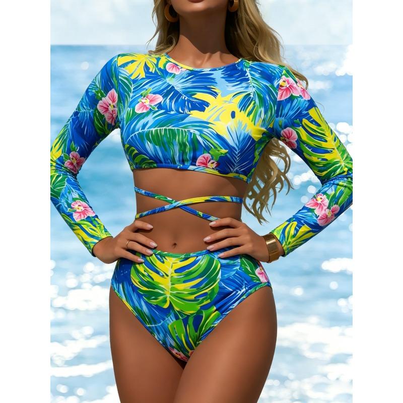 Europäischer und Amerikanischer Neuer Surfanzug Neoprenanzug Badeanzug Einteiler Damen Badeanzug Langärmlig Reißverschluss Bikini Badeanzug