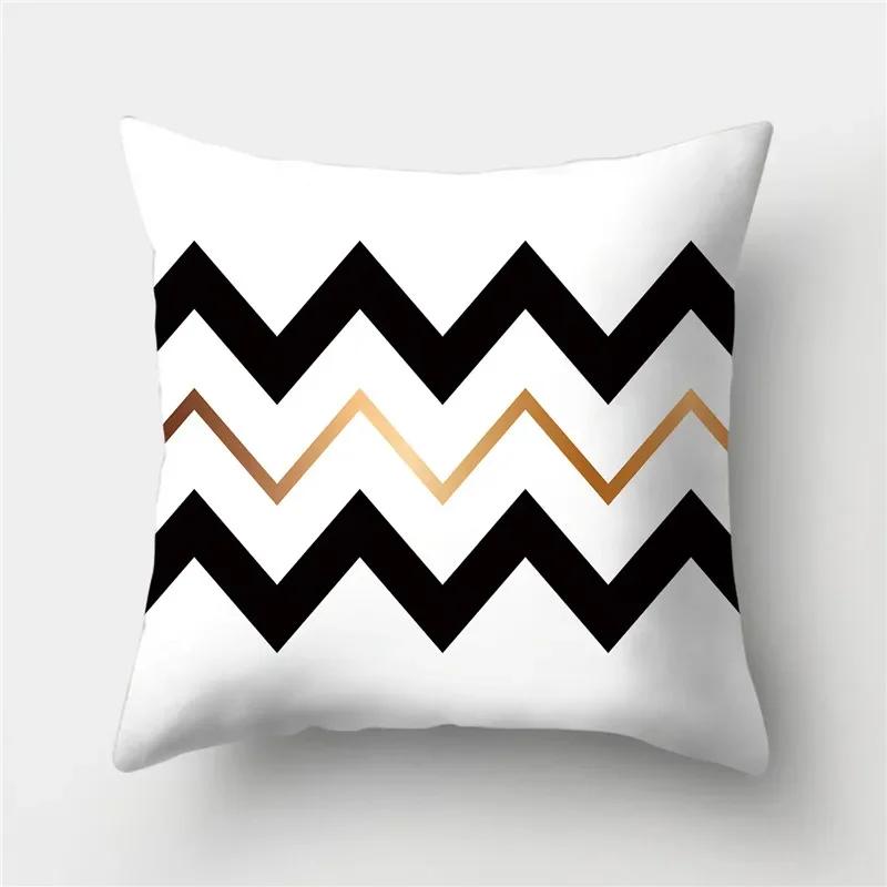 Gold Black Geometric Cushion Cover Polyester Decorative Sofa Cushions Pillow Covers Throw S   Cases Home Decor