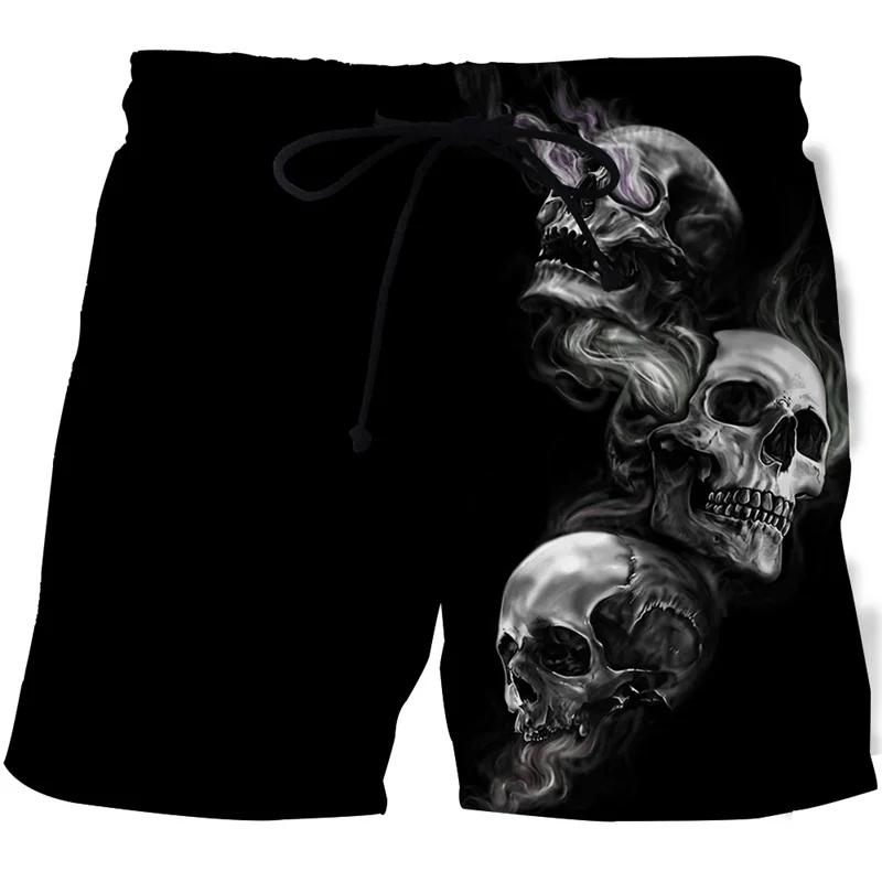 Dark Skull Ghost Horror Skeleton Boxing Shorts Pants 3D Print Fighting Training Unisex Men Women Quick Dry Fitness Gym Sport Workout Casual Streetwear