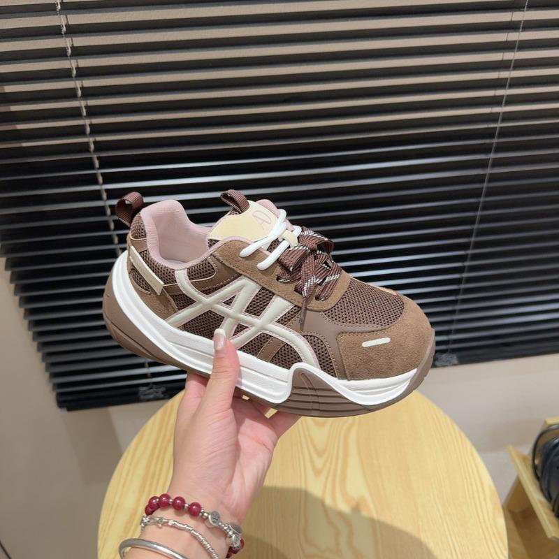 

Fashion versatile casual shoes for women s autumn new thick soles increase sports temperament 35 коричневый