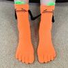 Cute Cartoon Socks Women And Men Five-Toed Socks Casual Daily Mid-Calf Socks