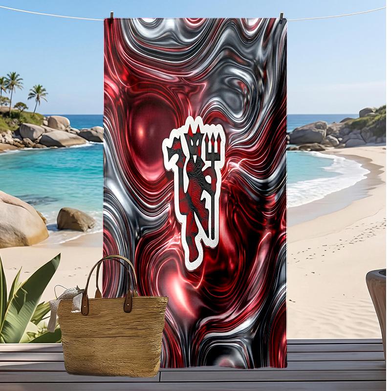 Manchester United Printed Beach Towel Quick Dry Soft TowelPortable Large Rectangular Beach Blanket for Travel Swimming Pool