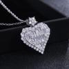 Luxury Bling Aaa Zircon Love Heart Shape Pendant Necklace For Women Anniversary Birthday Girls Gift Statement Necklace Jewelry