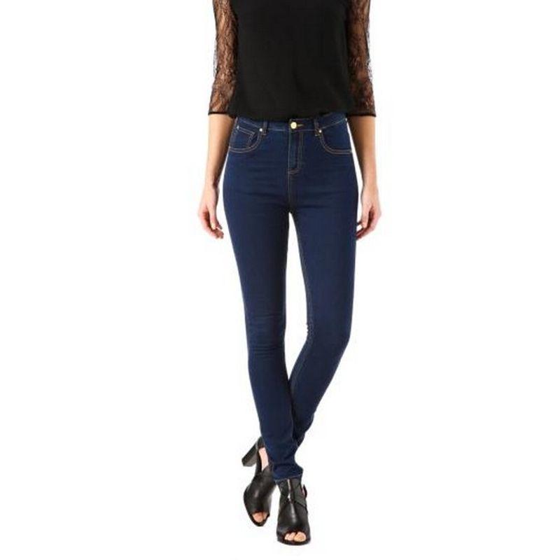 

Джинсы с высокой посадкой на весну и лето, универсальные, модные брюки-карандаш Blue 34 yards