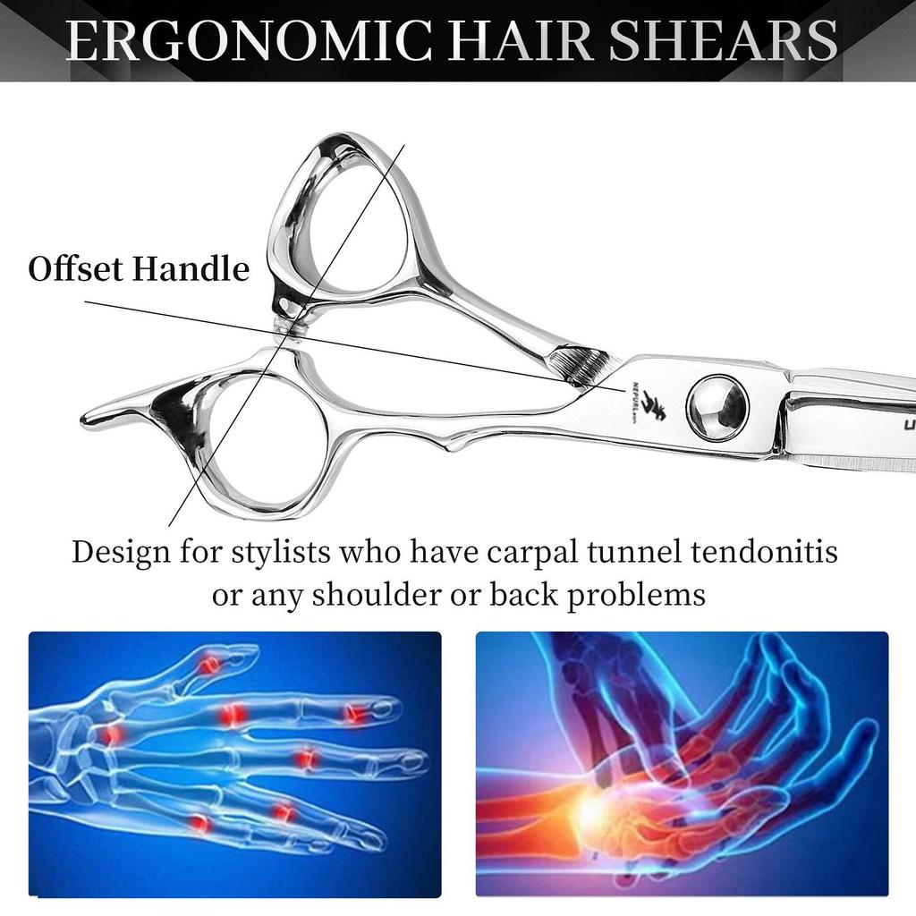 6.0 Inch Silver Hairdressing and Barber Scissors with Straight and Bangs Teeth