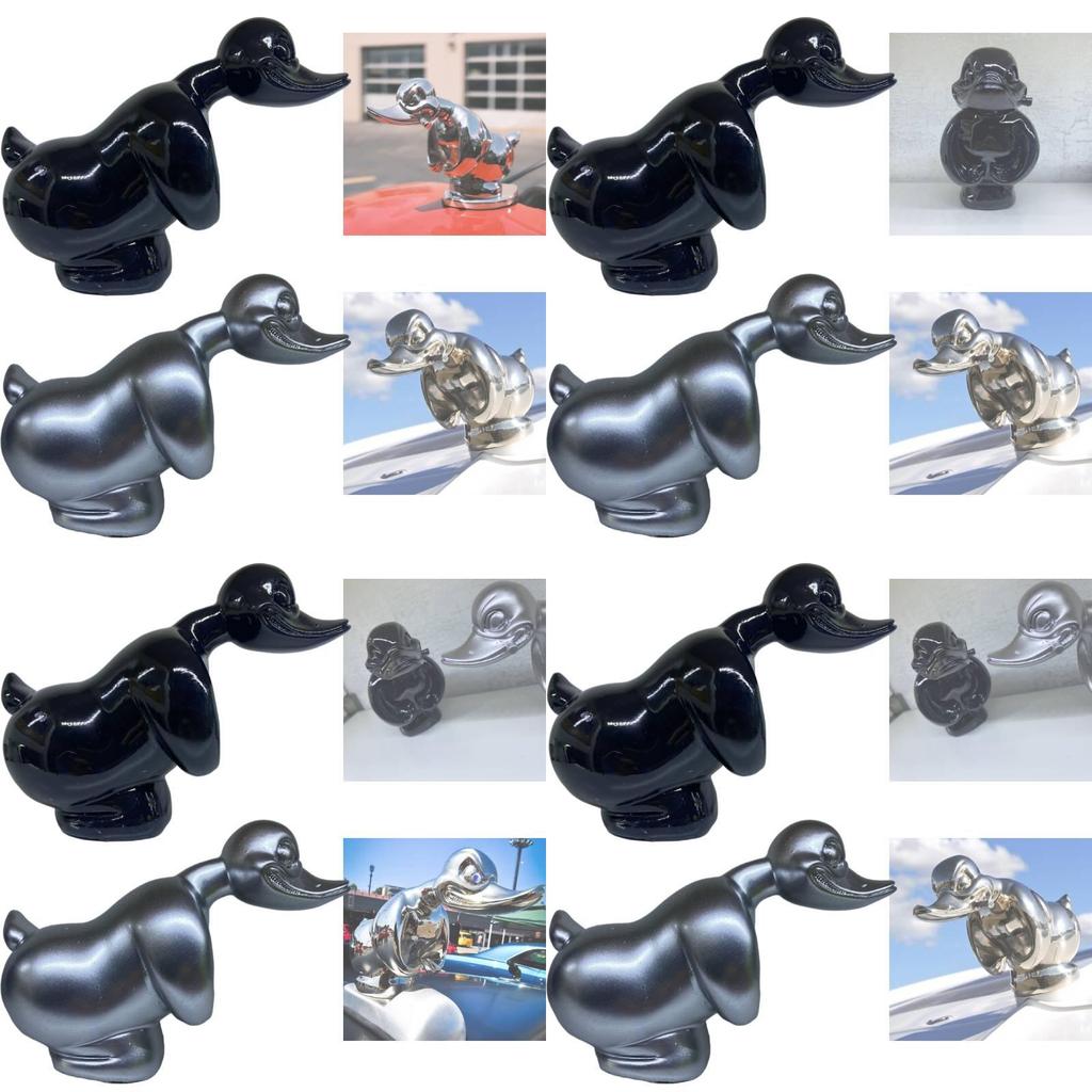 Unique Resin Savage Duck Car Ornament Angry Duck Head In Silver For Car Interior Decor
