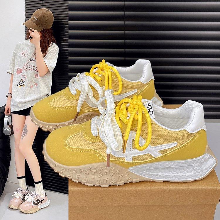 Internet celebrity explosion German training platform dad shoes women 2025 summer new versatile little white shoes Korean breathable sports shoes