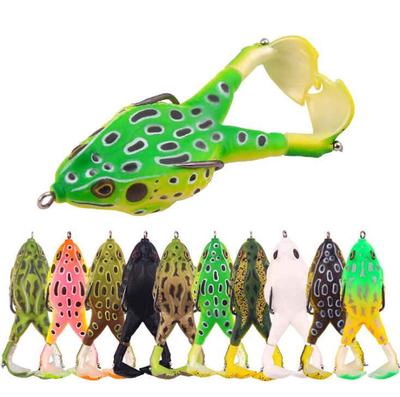 Double Propellers Frogs Soft Bait Silicone Bait Spinner Squid Thunder Frog Jig Spoon Trolls Soft Bait
