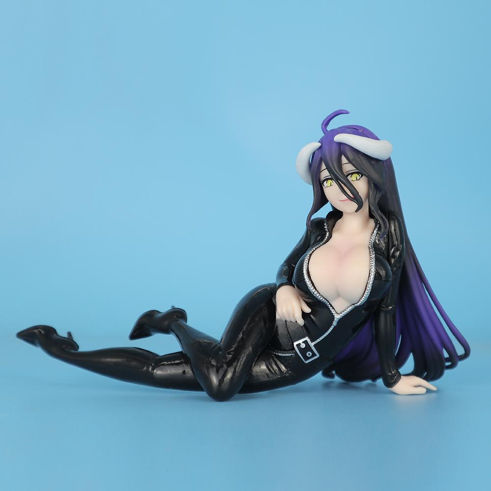 10CM Anime Overlord Albedo Figurka Sedící Kožené Oblečení Oblečená Volný Čas Ver Modelová Hračka Panenka Akční Figurka Stolní Panenka