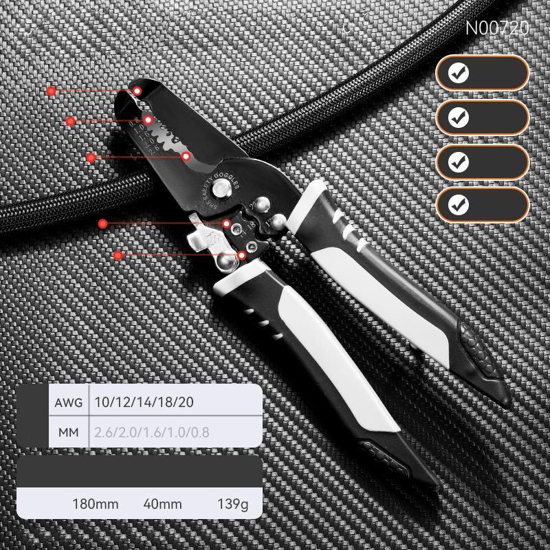 Multi-Functional Electrician Wire Cutter/Stripper/Crimper Wire Stripping Cutting Crimping Plier For Peeling & Network Cabling