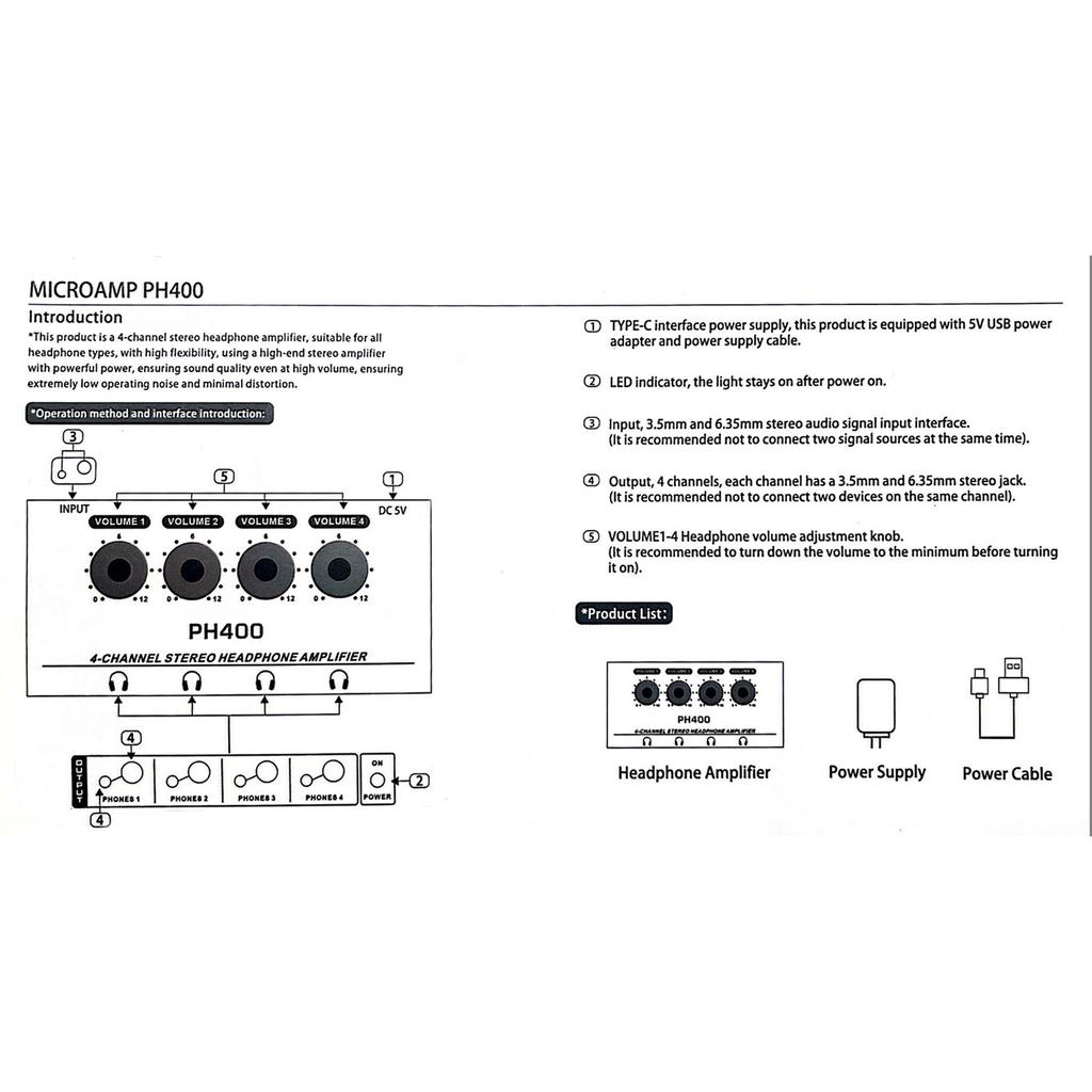 Kulaklık Amplifikatörü 4 Kanal Metal Stereo Ses Amplifikatörü Kulaklık Ayırıcı Bağımsız Ses Kontrolü LED Göstergesi