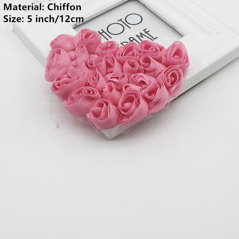 20 Stück Große Chiffon-Rosen-Herz-Aufnäher für DIY Baby Mädchen Kleidung Kleid Strampler Hemden Nähdekorationen Haarschleifen-Zubehör