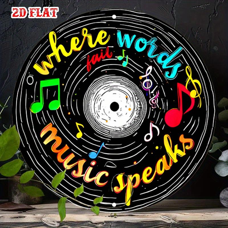 pc Retro Turquoise Flower Mosaic Round Wall Art D Aluminum Sign with Golden Accents Frameless Perfect for Home Decor Re