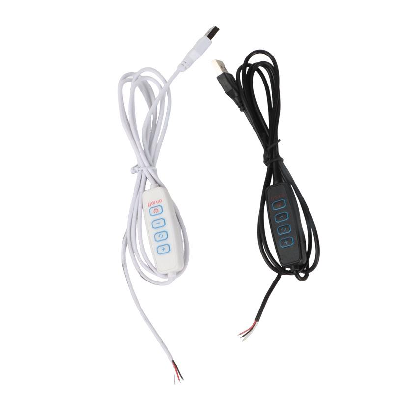 Dimmable 5V USB LED Light with Three-Color Switch & Four-Button Control 1m Four-Button Dimming Line White