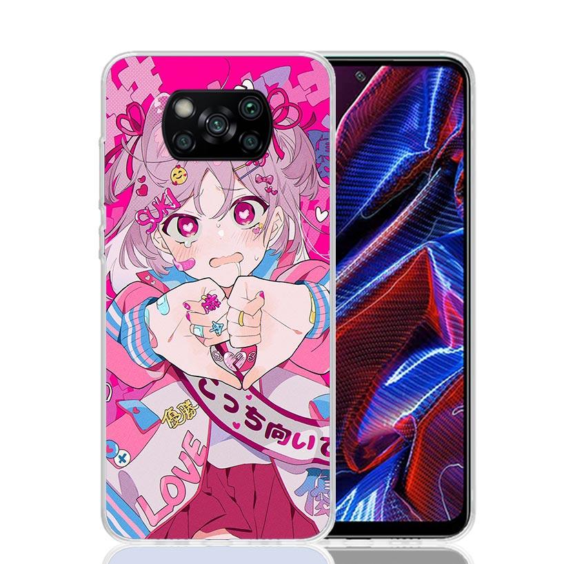 Cute Anime Girl INS Case Phone Cover for Xiaomi Redmi Note 10 9 9S 8 8T 7 5 Pro Mi 12T 11T 10T 9T 12 11 Lite A3 A2 Trend Fundas