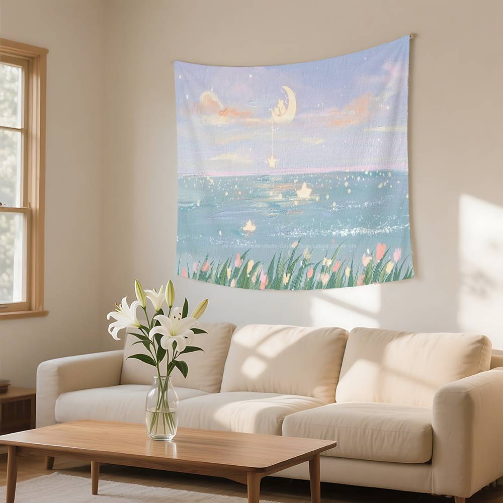 Landscape Oil Painting Tapestry Wall Hanging Tapestry Art Deco Blanket Curtain Hanging At Home Bedroom Living Room Decor